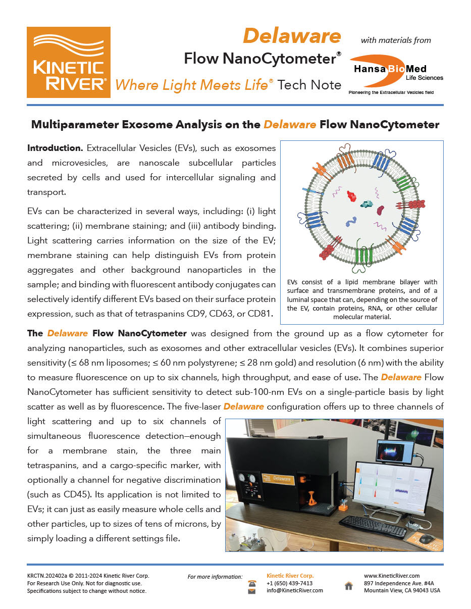 Delaware Tech Note - Multiparameter Exosome Analysis - Kinetic River